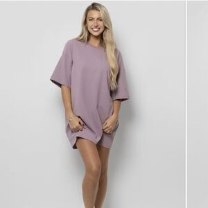 Comfrt Essential Oversized Short Sleeve Lounge T - mauve